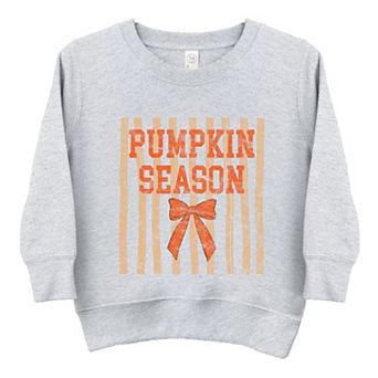 Pumpkin Season Bow - Toddler Graphic Sweatshirt