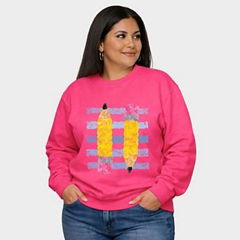 Pencil Stripes - Women's Plus Sized Graphic Sweatshirt
