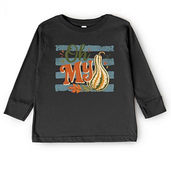 Oh My Gourd Stripes - Toddler Long Sleeve Graphic Tee