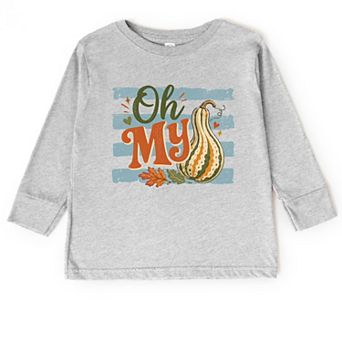 Oh My Gourd Stripes - Toddler Long Sleeve Graphic Tee