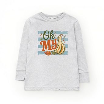 Oh My Gourd Stripes - Youth Long Sleeve Graphic T-Shirt