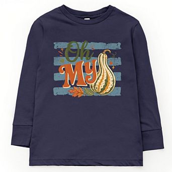 Oh My Gourd Stripes - Youth Long Sleeve Graphic T-Shirt