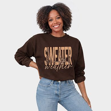 Sweater Weather Blocky Script - Women's Graphic Sweatshirt