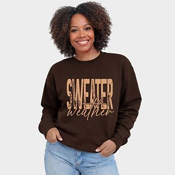 Sweater Weather Blocky Script - Women's Graphic Sweatshirt