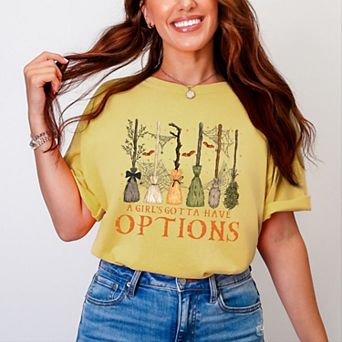 Girl's Gotta Have Options - Women's Garment Dyed Graphic T-Shirt