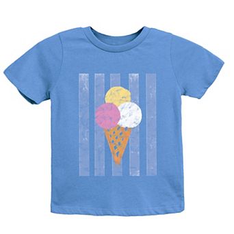 Ice Cream Cone Stripes - Youth Short Sleeve Graphic T-Shirt