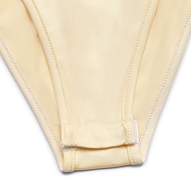 Women's V-Neck Short Sleeve Bodysuit, Halter Tie Back Knit Bodycon Top