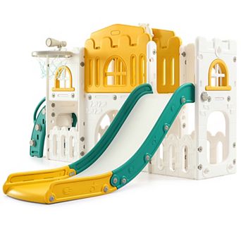 Slide 8 in 1 Toddler Playset for Age 1-3, Playset for Indoor Outdoor Playground with Climber