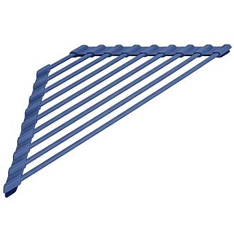 16.14 in Triangle Dish Drying Rack Foldable Silicone-Coated Dark Blue 1 pc