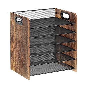 Wooden Desk File Organizer with Handle