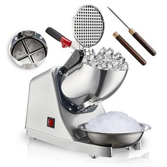 Electric 4 Blade Stainless Steel Ice Shaver Snow Cone Maker 300W Powerful Ice Crusher
