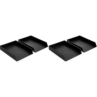 Rectangular Plastic Desk Organizer, Letter Size Tray, 4-Pack