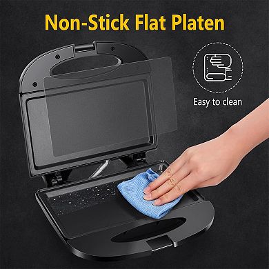 Compact Non-Stick Electric Sandwich Maker Grill Black ETL Certified