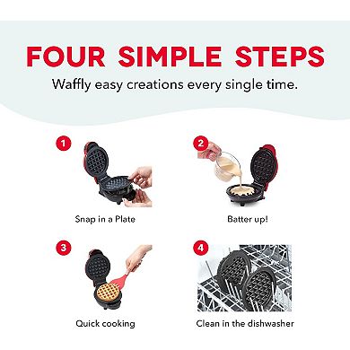 Compact Waffle Maker 5 Nonstick Removable Plates