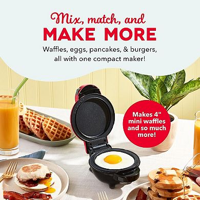 Compact Waffle Maker 5 Nonstick Removable Plates