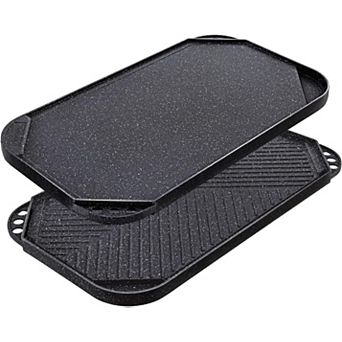 Reversible Nonstick Grill Griddle Pan, Portable Cast Aluminum Pan for Indoor Stove Outdoor Camping