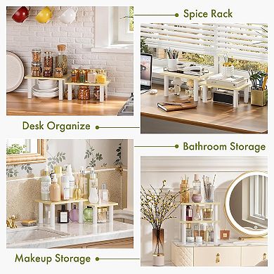 Cabinet Organizer Shelf, Countertop Spice Rack for Kitchen Counter