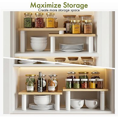 Cabinet Organizer Shelf, Countertop Spice Rack for Kitchen Counter