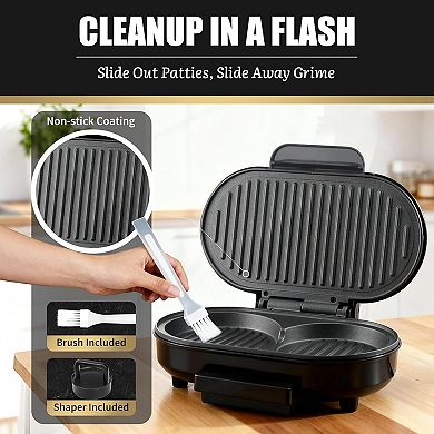 Compact Electric Multi-Function Grill Griddle Non-Stick Cooking Surface