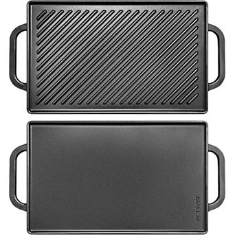 Cast Iron Reversible Grill Griddle， Perfect for Gas Grills and Stove Tops