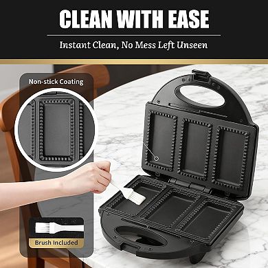 Mini Electric Pocket Pie Maker Non Stick Press with Crust Cutter