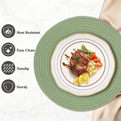 13 inch farmhouse decor round braided placemats