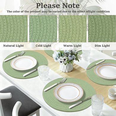 13 inch farmhouse decor round braided placemats