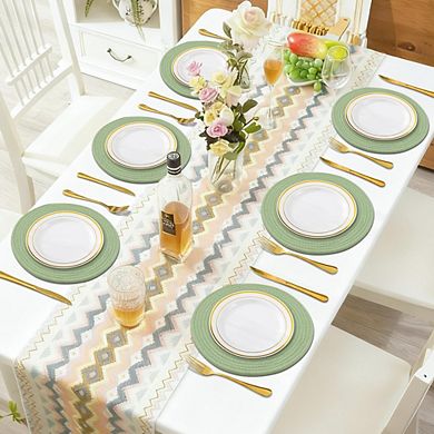 13 inch farmhouse decor round braided placemats