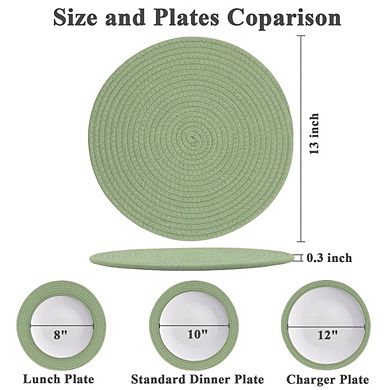 13 inch farmhouse decor round braided placemats