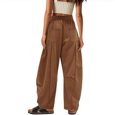 新品salsation relaxed wide leg pants(ポルソS) Women's Baggy Wide Leg Palazzo Sweatpants, Casual Relaxed Fit