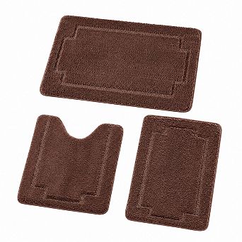 Bathroom Rug Set Soft Absorbent Non Slip Machine Washable Plush Floor Mat