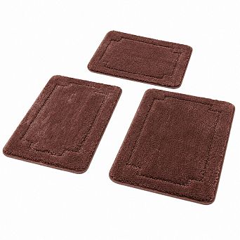 Bathroom Rug Set Soft Absorbent Non Slip Machine Washable Plush Floor Mat