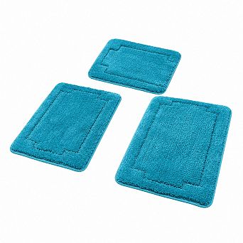 Bathroom Rug Set Soft Absorbent Non Slip Machine Washable Plush Floor Mat