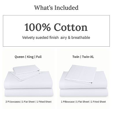 California Design Den Super Soft 100% Cotton Deep Pocket Sheet Set - Cool and Lightweight