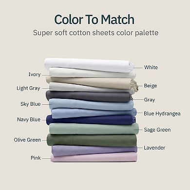 California Design Den Super Soft 100% Cotton Deep Pocket Sheet Set - Cool and Lightweight