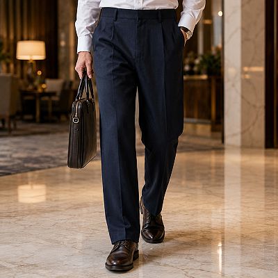 dress pants men relaxed fit Men's Dress Pants Relaxed Fit Side Elastic Waist Comfort Work Trousers