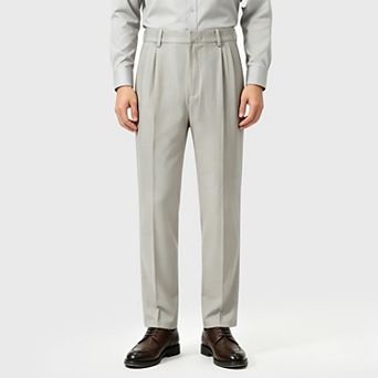 Men's Dress Pants Relaxed Fit Side Elastic Waist Comfort Work Trousers