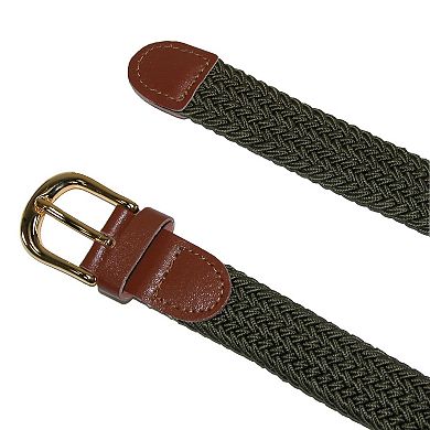 CTM Women's Elastic Braided Stretch Belt (Pack of 2)