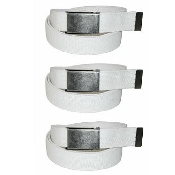 CTM Men's Fabric Belt with Flip Top Nickel Buckle (Pack of 3)