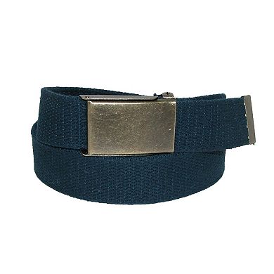 CTM Men's Fabric Belt with Brass Flip Top Buckle (Pack of 3)