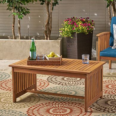 Carolina Outdoor Acacia Wood Coffee Table by Christopher Knight Home
