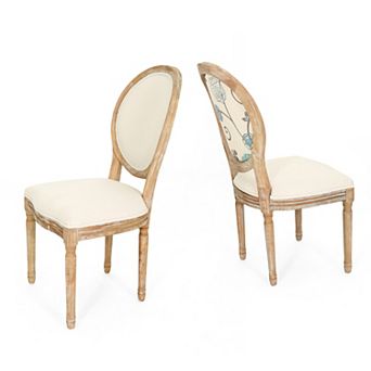 Phinnaeus French Country Fabric Dining Chairs (Set of 2) by Christopher Knight Home