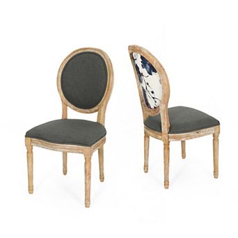 Phinnaeus French Country Fabric Dining Chairs (Set of 2) by Christopher Knight Home