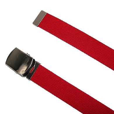 CTM Cotton Adjustable Belt with Nickel Finish Buckle (Pack of 3)