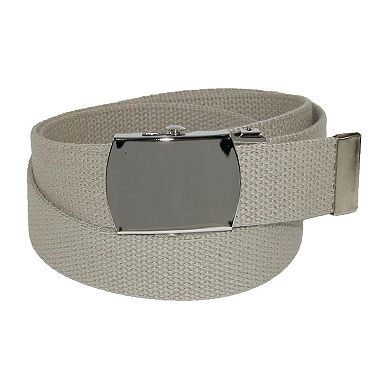 CTM Cotton Adjustable Belt with Nickel Finish Buckle (Pack of 3)