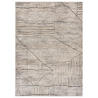 Textured High-Low Indoor Area Rug, Neutral Design, Jute Backing, Entryway Rug, Easy-Care
