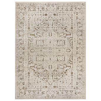 Textured High-Low Indoor Area Rug, Taupe Beige Design, Jute Backing, Entryway Rug, Easy-Care