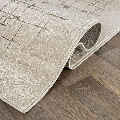 Textured High-Low Indoor Area Rug, Neutral Design, Jute Backing, Entryway Rug, Easy-Care