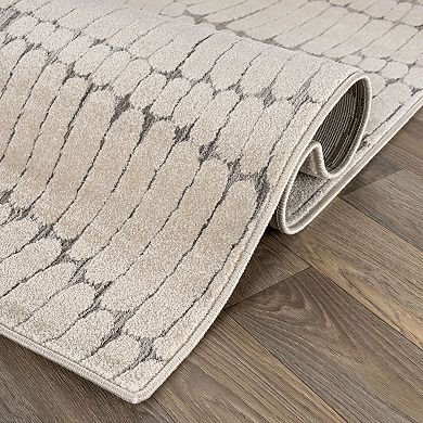 Textured High-Low Indoor Area Rug, Neutral Design, Jute Backing, Entryway Rug, Easy-Care
