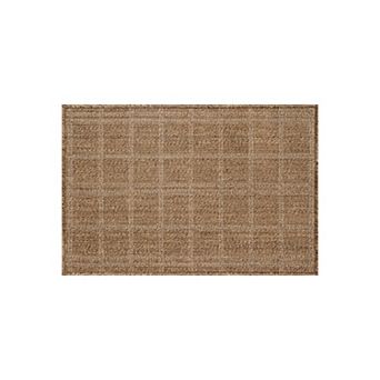 Plaid Indoor/Outdoor Flat Woven - Natural Jute-Style, Easy-Care Patio Rug for Backyard Porch Deck